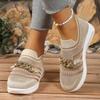 Shoes for Women Summer Fashioni Mesh Breathable Comfortable Slip On Platform Wedges Flats Loafers Sneakers Plus Size 36-43