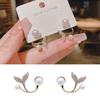 Fishtail Pearl Earrings Internet Celebrity Earrings Fashionable Simple Earrings Women's Silver Needle New Style