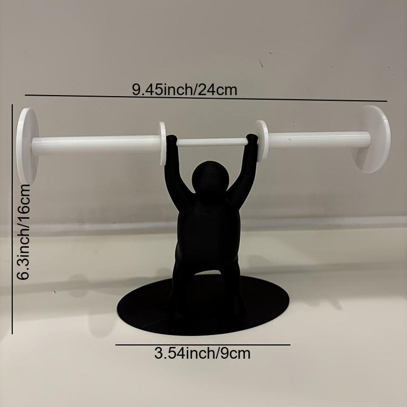Stylish 3D Funny Weightlifting Toilet Paper Holder | Durable PLA Material, Bathroom Organizer, Unique Indoor Decor, Playful Design