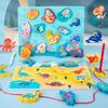 Children's Double-Sided Wooden Activity Board: Matching, Stringing, Drawing, Beading, and Fishing Educational Toy