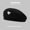 Elegant Cotton Heartpatterned Beret For Women Fashionable Accessory Fall For