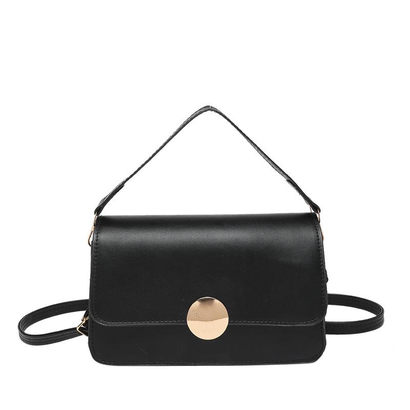 Solid color simple foreign style handbag 2025 spring new versatile ins shoulder messenger bag temperament small square bag women