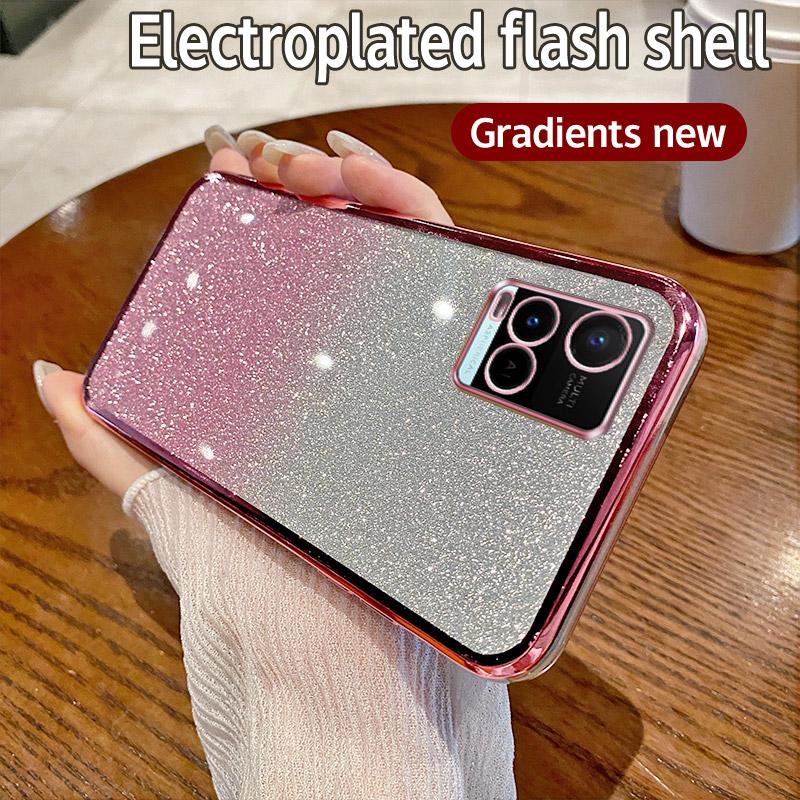 

Для Vivo Y33S Чехол Vivo Y33t Y21 Y21S Y21A Y21T Y21E Чехол для телефона Блестящий блестящий силиконовый объектив камеры Мягкая задняя крышка For Vivo Y33S