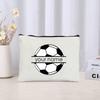 Basketball Football Custom Name Canvas Cosmetic Bag Organizer Travel Sundries Storage Zipper Pouch Wallet Gift for Sports Lovers