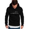 New Women's Casual Hoodie Autumn/winter Heartbeat Print Men's Loose Hoodie Couple Sweatshirt Women's Hoodie Top Streetwear