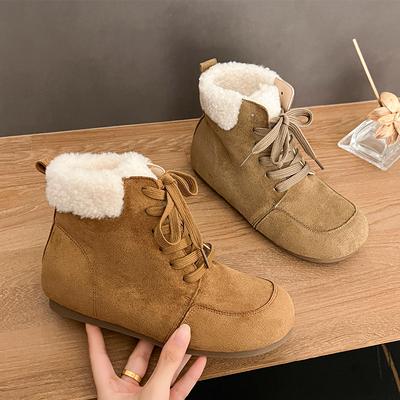 Fur Snow Boots Flats Women's Fashion Casual Sport Shoes  Winter Ankle Boots  Short Plush Comfort Cotton Shoes Boots Mujer