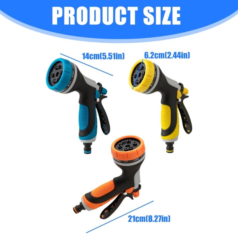 Water Hose Nozzle Multifunctional for Cleaning Watering Multiple Hand Sprayer Lightweight Heavy Duty Hose Sprayer