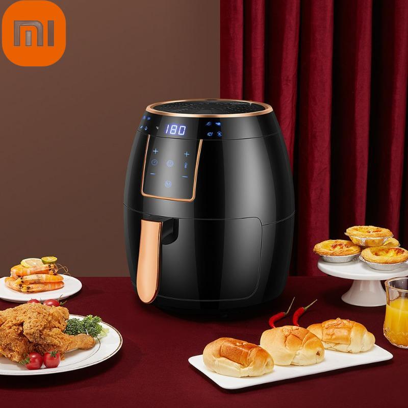 

Умная автоматическая бытовая многофункциональная электрическая фритюрница Xiaomi 5.5L с безмасляным управлением плитой и корзиной с антипригарным покрытием
