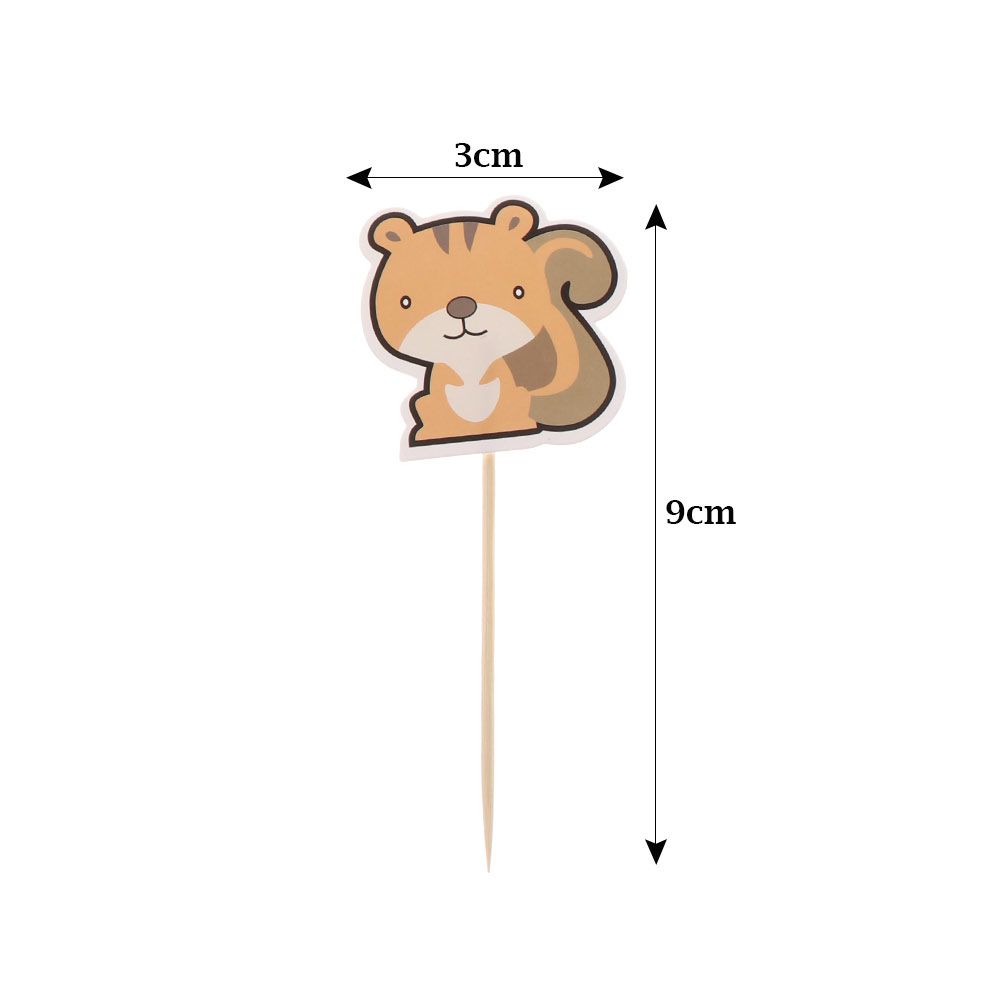 Kids Jungle Animal Model Paper Made Baby Decorations Woodland Creatures Theam Cake Toppers Forest Animal Shape Cupcake Topper