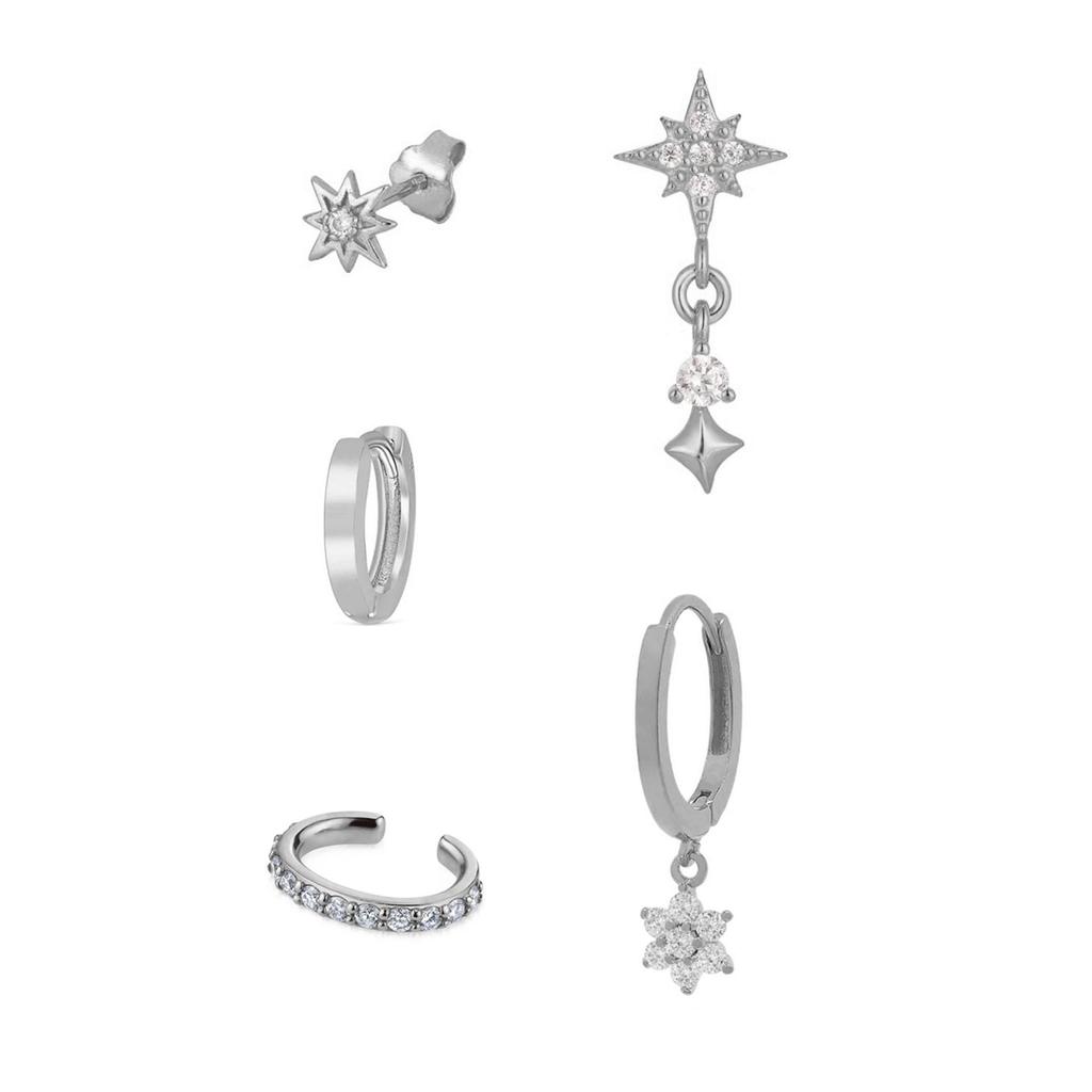 24K Gold Plated Zirconia Stud Earrings - Elegant Copper Design
