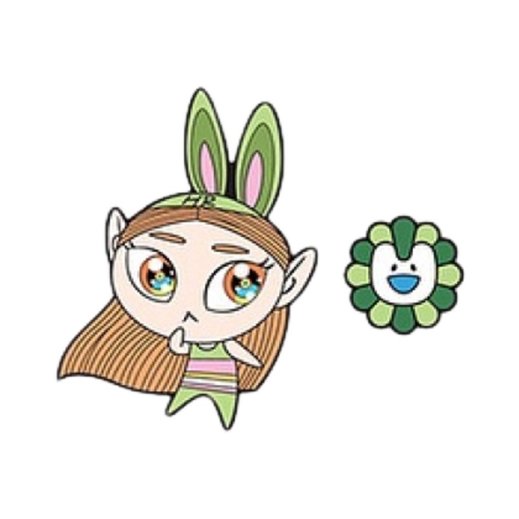 NewJeans x Murakami Metal Pin Badge Haerin Green
