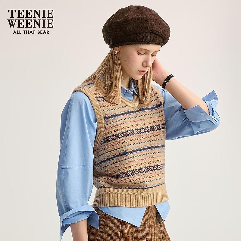 Teenie Weenie Women's Fair Isle V-Neck Knit Vest