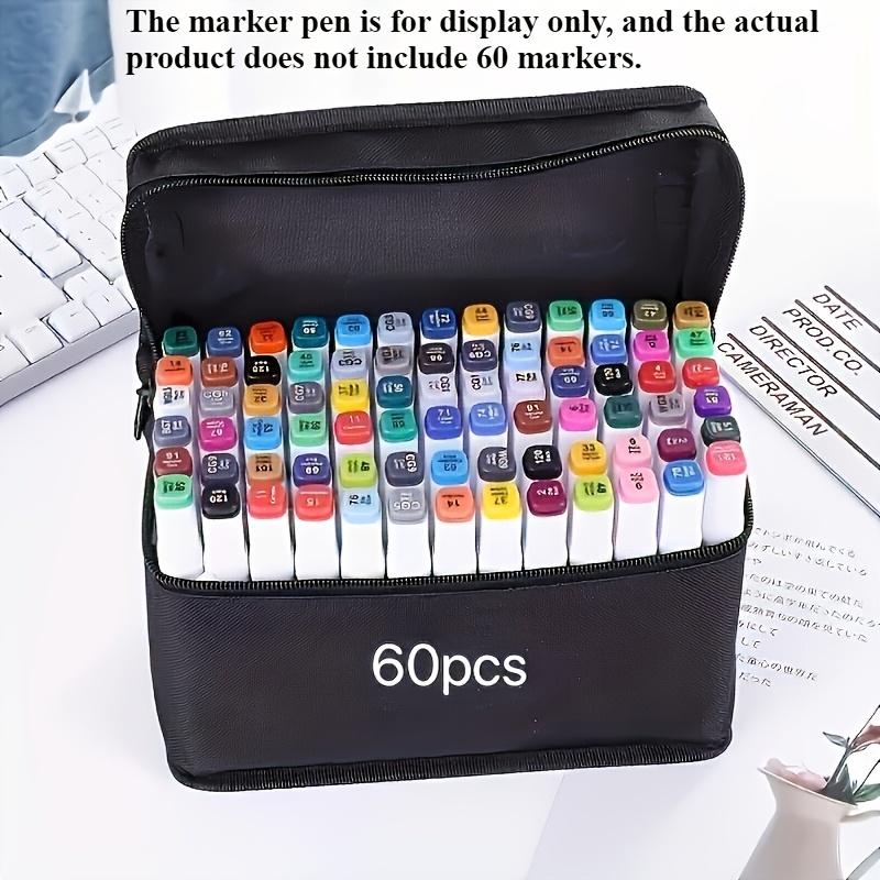 1pc Excluding 60 Markers, Bag That Can Hold 60 Markers, a Large-Capacity Storage Box, Pen Holder, a Portable Folding Pencil Case