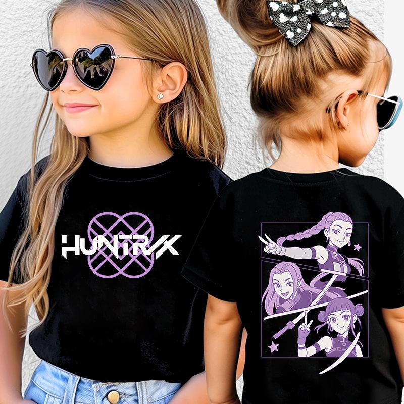 KPop Demon Hunters Kids Clothing Summer Cartoon Derpy Tiger Clothes Fashion Boys T-shirt Children's T-shirt Top