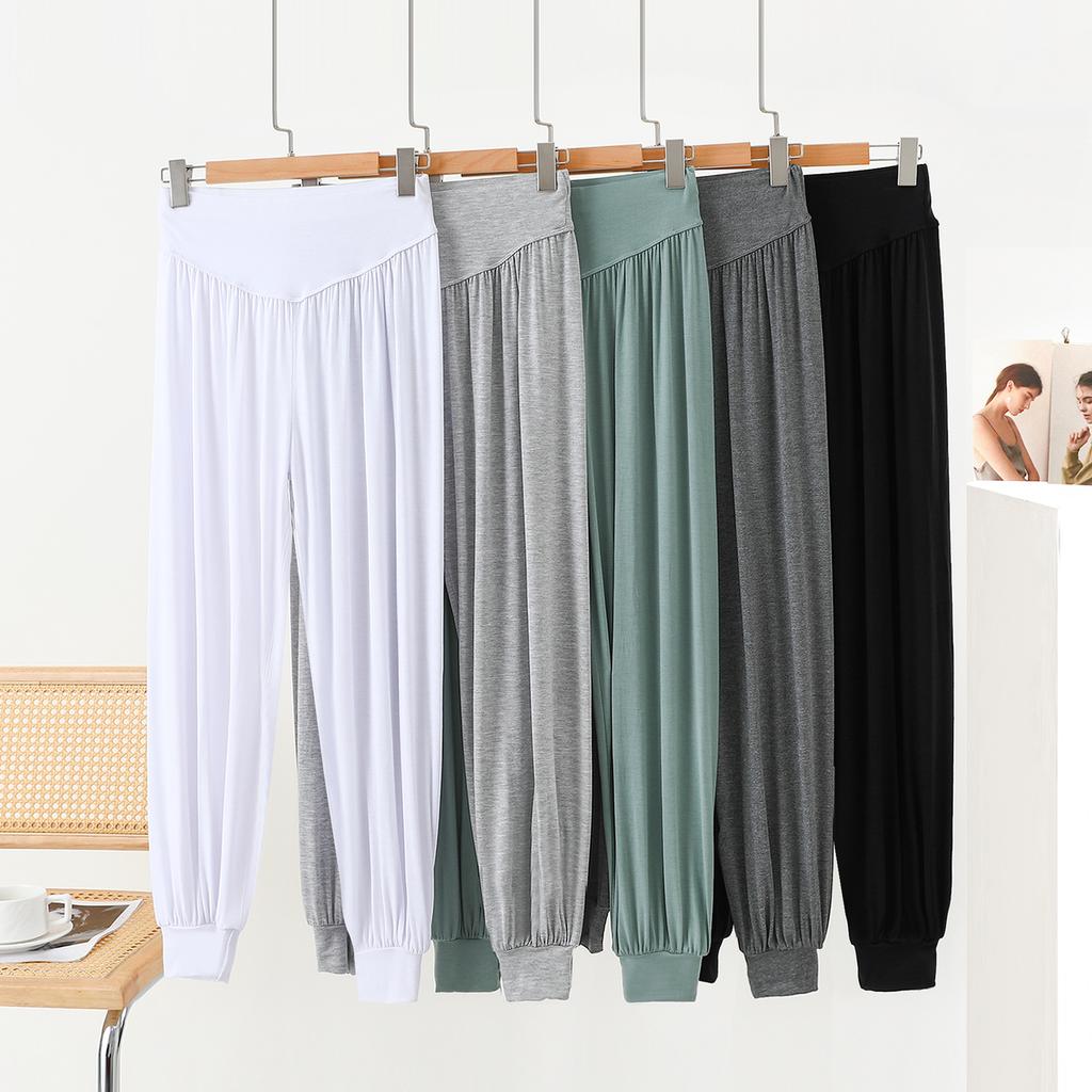 Modal Women's Harem Pants - Spring/Summer Solid Color High-Waisted Draped Loose-Fit Casual Yoga Dance Sport Pants