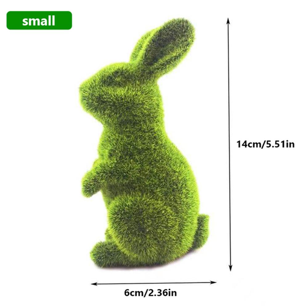 Easter Bunny Outdoor Decoration Artificial Plant Green Flocking Bunny Toys Handmade Grass Turf Home Office Garden Ornament 2025