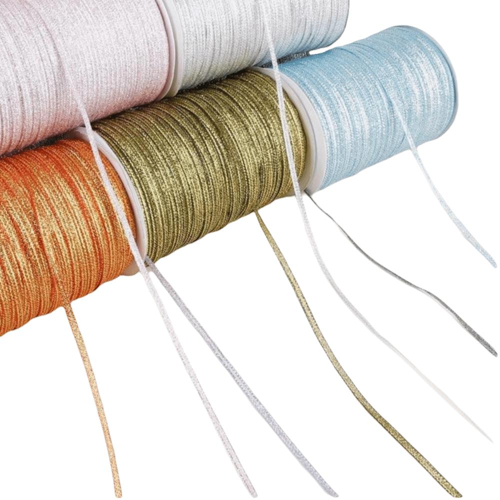 3MM*18M Glitter Ribbon 20Yards Silk Satin Texture Silk Satin Ribbon Glitter Material DIY Craft Sewing Piping Ribbon