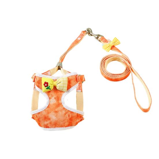 

Регулируемый поводок для собаки, галстук-бабочка, жилет с цветочной вышивкой, стильная шлейка для собаки, дышащая собака