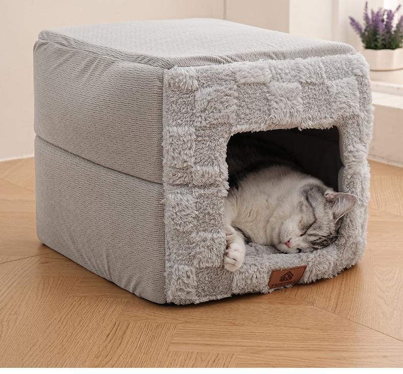 Winter Pet Bed Soft Warm Cotton House for Dogs And Cats Comfortable House thickened indoor safety cat nest