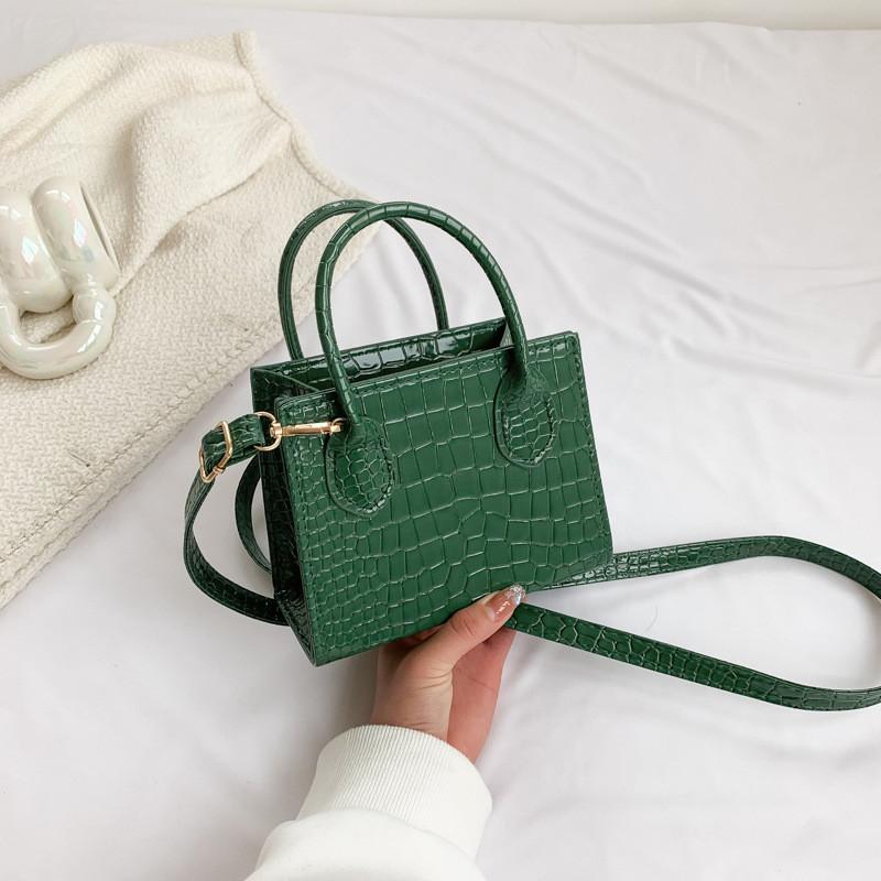 Elegant Street Style Small Square Handbag With Zipper Closure For Everyday Use