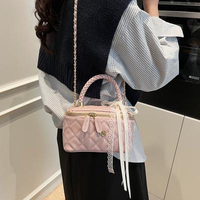 Premium Feeling Hand Carry Box Small Square Bag New Fashion Diamond Shoulder Bag Versatile Women's Bag