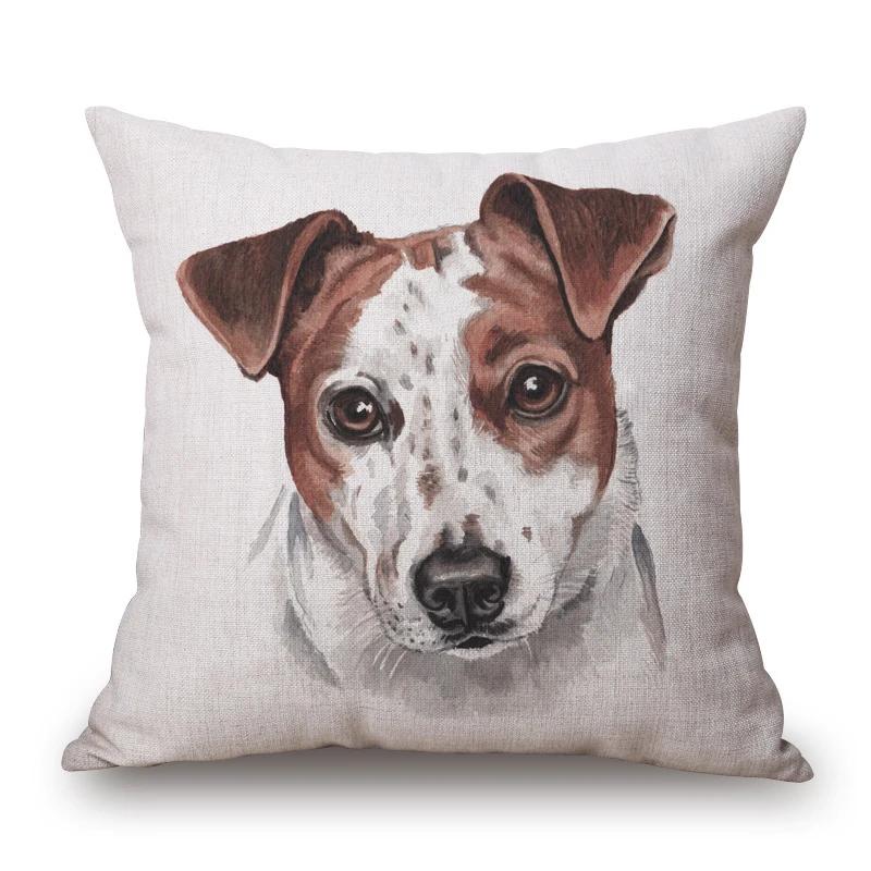 Handgeschilderde Hondenposters Kussenhoes Jack Russell Portret Dieren Kussensloop Xcm Slaapkamer Bank Decoratie Kussenshoes