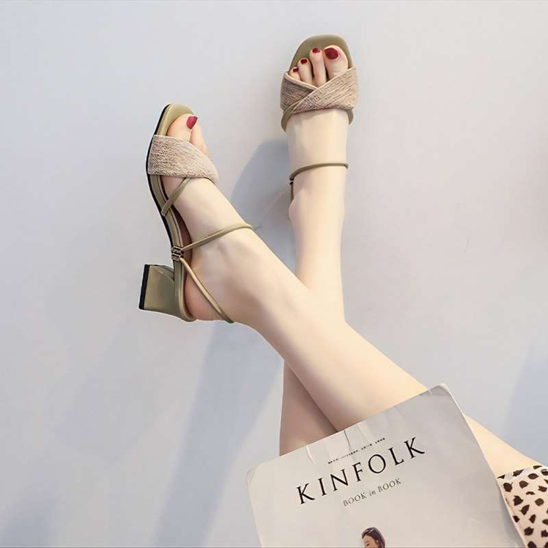 One Shoe and Two Sandals for Women In Summer 2025, New High Heels, Fashionable and Versatile, and Thick-heeled Cool Slippers for Outer Wear.