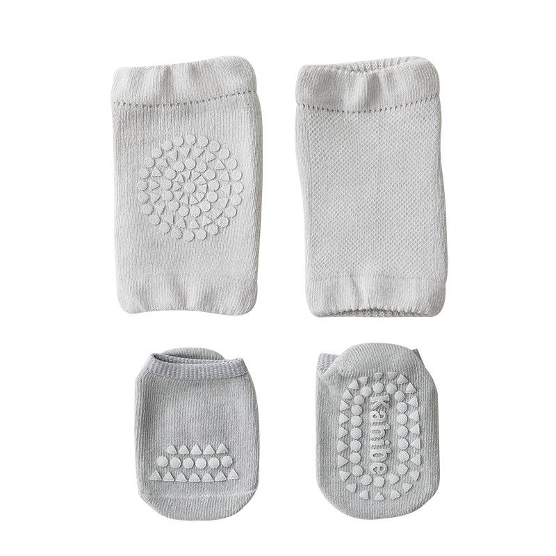 Baby Knieschoner Socken Set Einfarbig Rutschfeste Socken Knieschützer Kind Krabbeln Sicherheit Boden Socken Knieschützer für Mädchen Jungen