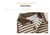 Unisex Infant Striped Sleeveless Romper with Lapel and Snap Crotch