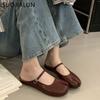 Fashion SUOJIALUN 2025 Summer New Women Slipper Fashion Split Toe Flat Heel Slip On Mules Shoes Soft Outdoor Casual Dress Sandal Slide