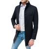 New Men's Thickened Stand Collar Wool Blended Jacket Casual Woolen Outerwear for Cross-border