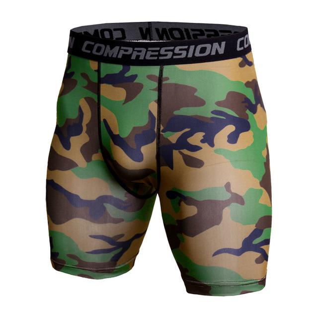 Kompressionsshorts Herren 3D-Druck Camouflage Bodybuilding Tights Kurz Herren Fitnessstudio Shorts Männlich Muscle Alive Elastische Laufshorts