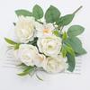 Simulated Roses Artificial Flowers Bouquet Real Touch Fake Roses for Home Wedding Office Decor Faux Silk Flowers All Year Round Bouquet for