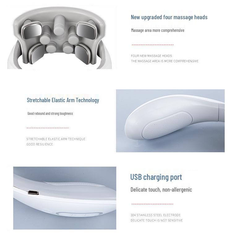Smart Cervical and Shoulder Massager with Pulse Heating and Hot Compress Therapy