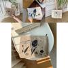 Japanese Floral Embroidery Portable Large Capacity Cosmetic Bag Street Fashion Canvas Lipstick Storage Bag