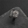 Retro Sunflower Pattern Open Adjustable Ring Temperament Men and Women Couple Ring Jewelry
