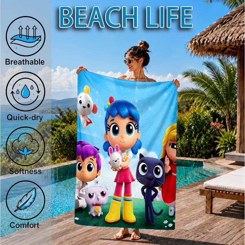 Asciugamano da Spiaggia Avventura nel Regno dell'Arcobaleno, Asciugamano da Spiaggia in Microfibra, Perfetto per Piscina, Spiaggia, Viaggi, Decorazioni per la Casa, Regali per Fan di Feste in Spiaggia