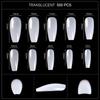 kads 500pcs T Shaped No-Crease Full Cover False Nail Tips Fake Nails White Nature Clear Translucent 10 Sizes Nail Art Manicure Tools