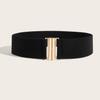 Leopard Retro Print Metal Buckle Wide Elastic Waist Belt Women Street Look Style