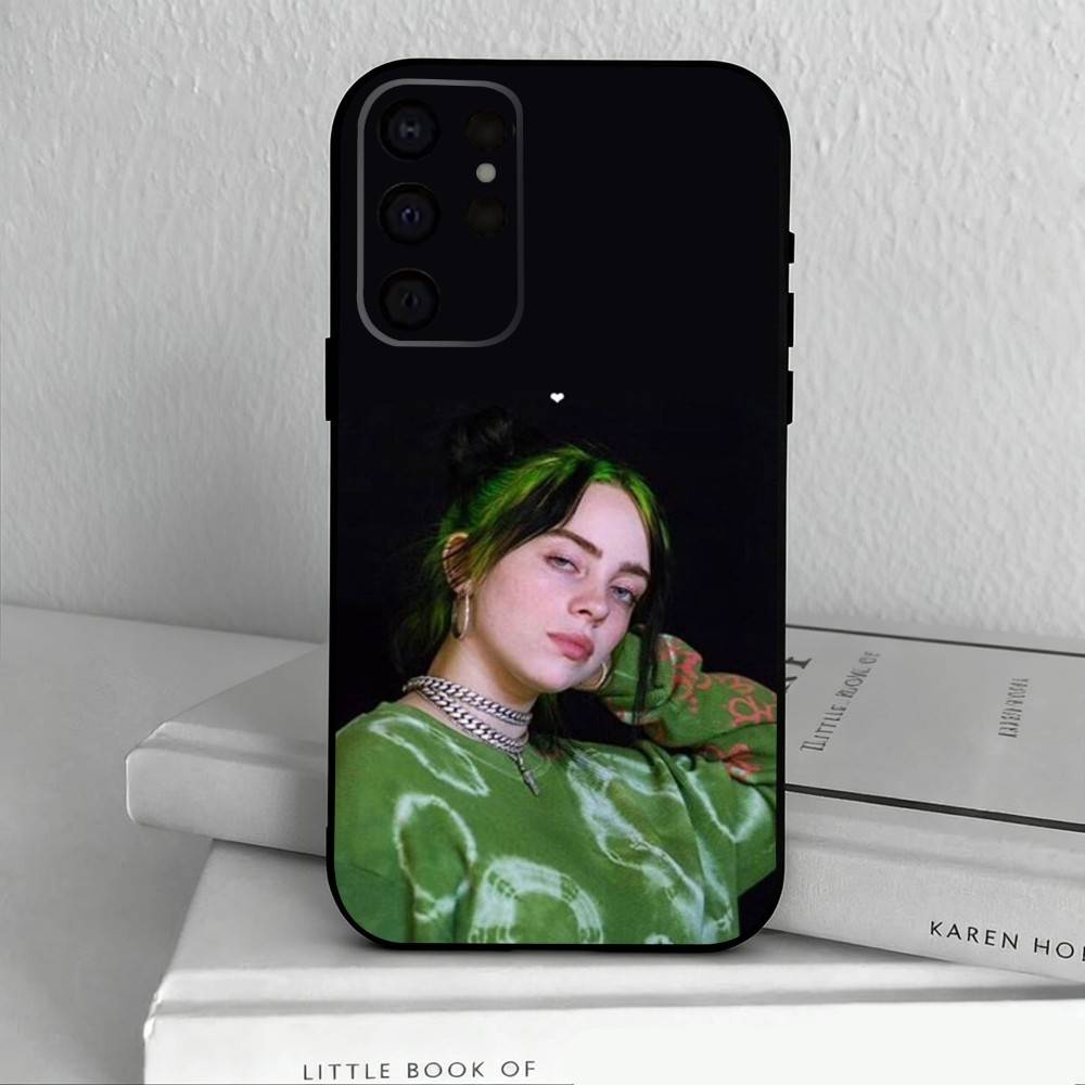 Singer B-Billie E-Eilish-H Phone Case For Samsung S25,24,23,22,30,21,10,9,Ultra,Plus,Lite,FE,4,5 G Soft Black Case