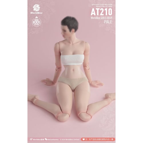 Tbmodel Worldbox 1/6 Scale Female Figure with Muscles and Joints, Cosplay Action Figure Set, AT210 (White Skin)