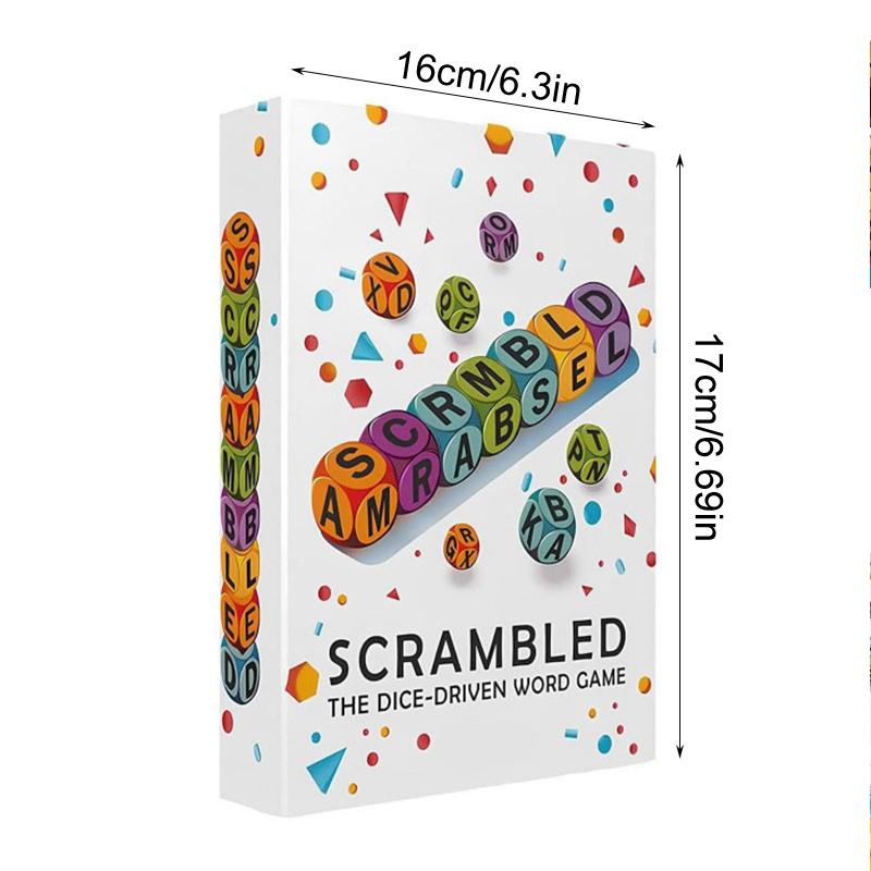 Scrambled Dice Word Game, Fast-Paced Brain Training Dice Puzzle, Travel-Friendly Board Games Set For 1-5 Players