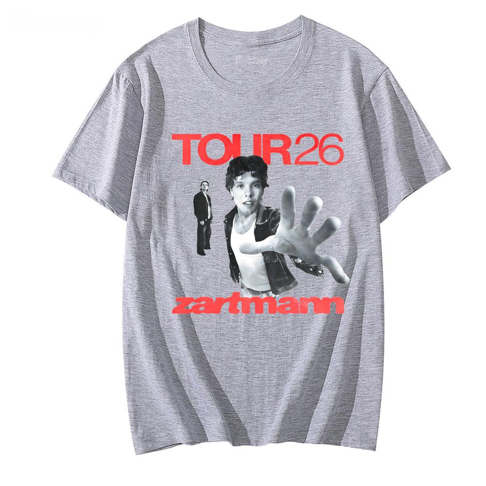 2025 Unisex Hip Hop Trička Zartmann-TOUR26 Grafický potisk Tričko Punk Léto Kulatý výstřih Tričko Vysoce kvalitní Bavlna Pohodlné Tričko Topy