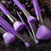 Docolor 10 Pcs Purple Makeup Brushes Synthetic Hair Professional Powder Foundation Blush Eye Blending Contour Make Up Brushes