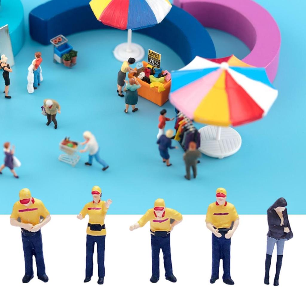 5Pcs 1:64 Scale People Figures Layout Decoration Landscape Decor Collection