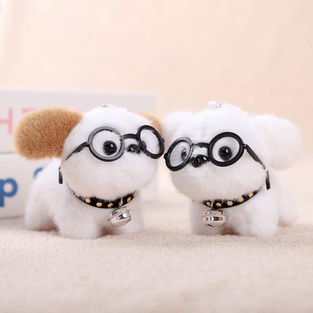 Plush Dog Keychain With Glasses For Girls And Collectors