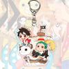 Anime Acrylic Keychains for One Piece Sanji Portgas D. Ace Straw Hat Crew Trafalgar Law Q Version Bag Pendant Acrylic Key Ring