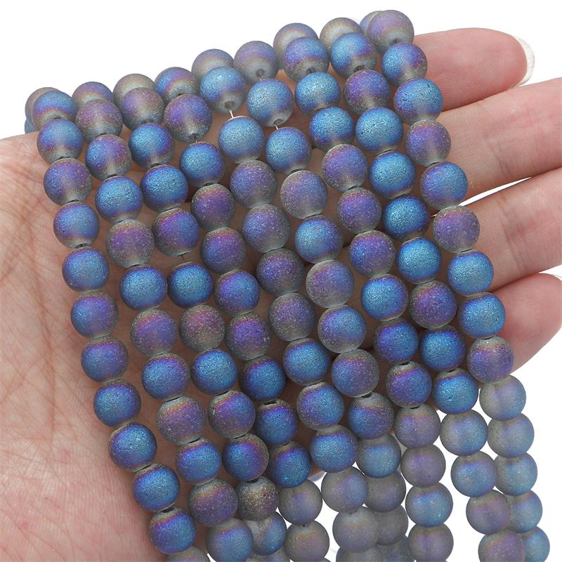70Pcs Glass Flashing Sand Beads For DIY Necklace Bracelet Earrings Jewelry Making Craft Accessories