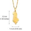 Anniyo Albania Map With Cities Pendant Necklaces Gold Color/Silver Color Albanian Jewelry #214221