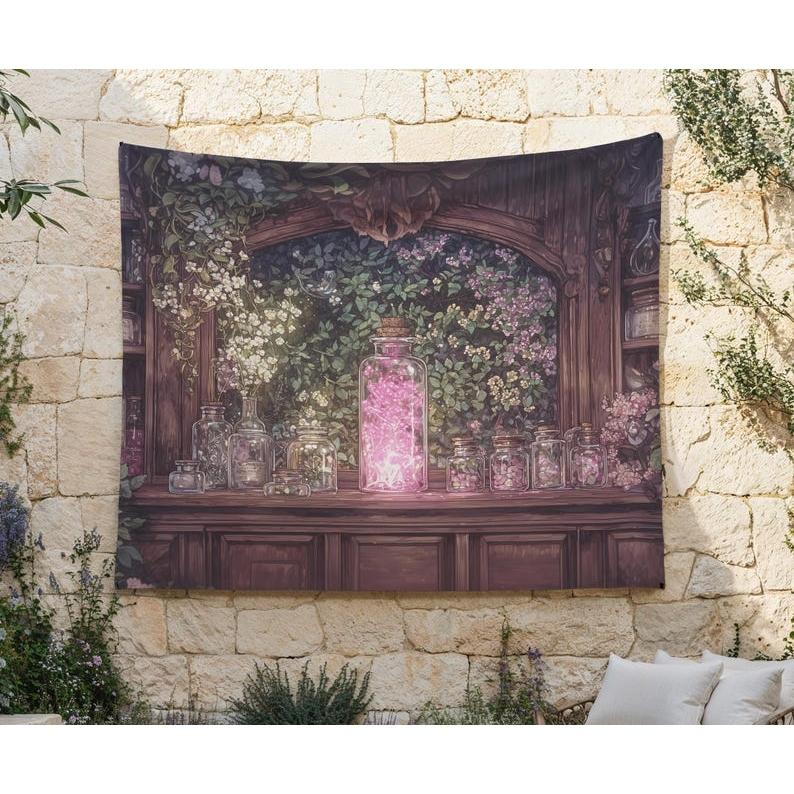 flowers tapestry 75x100 чёрный